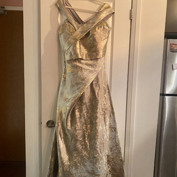 Rene Ruiz Collection shades of gold and silver gown . Mother of the Bride dress - Picture 2 of 6